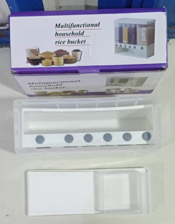 6 Grid Kitchen Dry Food Dispenser Beans, Grain, Rice And Cereals Sealed Storage Tank | Wall Mounted(random Color )
